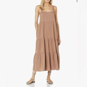 The Drop Britt Tiered Maxi Tent Dress Mushroom